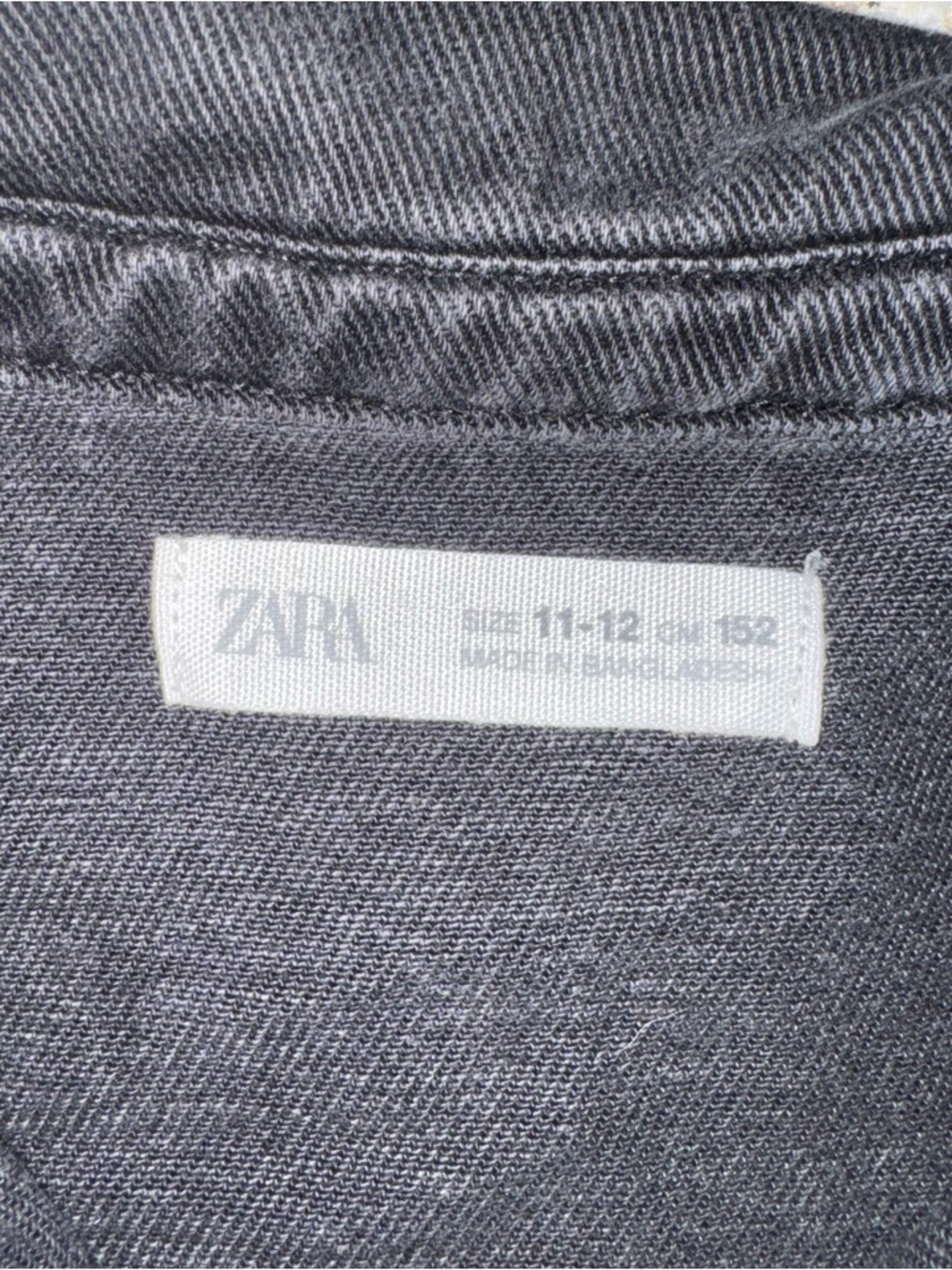 ZARA Girls Black Denim Buttun Jacket/shirt With Beaded Fringe Size 11-12 - Picture 4 of 6